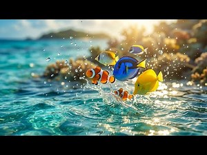 Fish Jumping Out of Water in 4K 🌊 Ultra Realistic Aquarium | No Music Relaxing Sounds