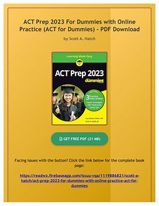 PDF ACT Prep 2023 For Dummies with Online Practice (ACT for Dummies) by Scott A. Hatch