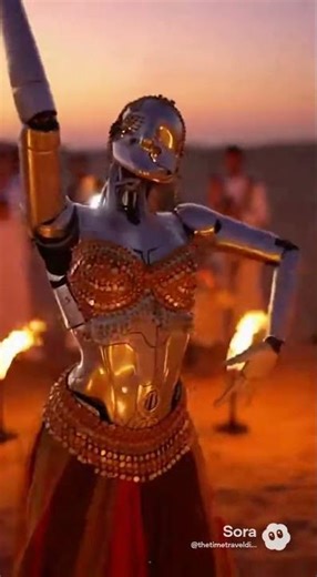 Robo Belly Dancer Lights Up the Desert! #dubai #robot