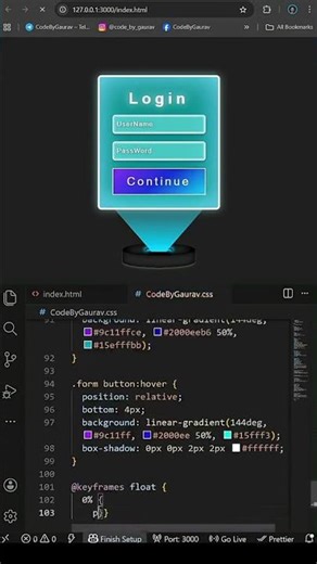 Simple login form and it becomes premium This modern Login Form is built using pure HTML & CSS
