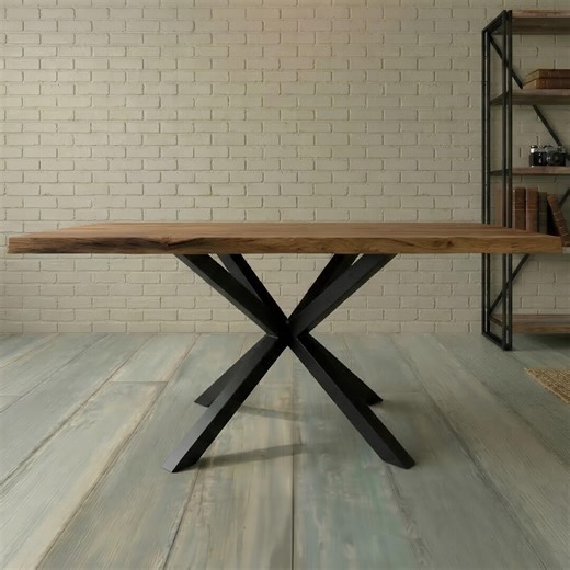 Metal Dining Table Legs: Black Steel Legs for Modern Industrial Tables - Etsy