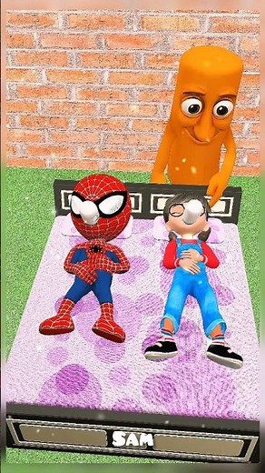 Who stole the milk bottles from Tani and Spider Kid? 🍼😱#samlab #funny​ #scaryteacher2d​ #superheroes