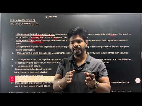 Class 12 Business studies Chapter 1 Management Characteristics and objectives of management