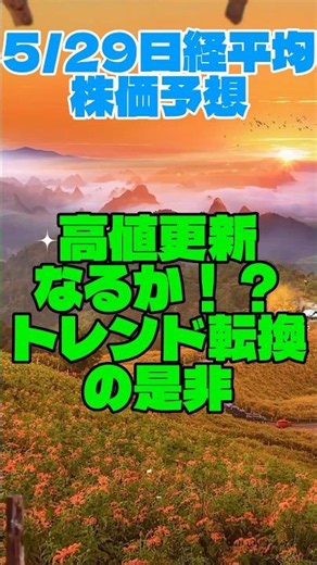 日経平均高値更新なるか！？トレンド転換の是非｜【5/29日経平均株価予想】