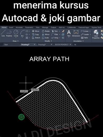 Array path di Autocad #autocadtutorial #autocad2d #viral #jokigambar #fyp