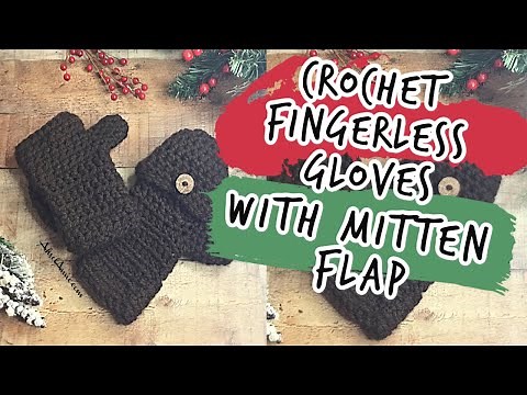 Fingerless Gloves with Flap| Crochet Fingerless Mittens| Crochet Mittens| Beginner Tutorial
