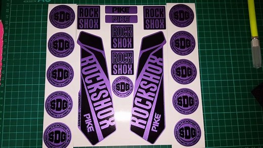 8.1K views · 60 reactions | Purple Glitter RockShox Pike's  GET YOURS HERE=>>https://goo.gl/VwbgB7 Available in glitter, flouro and oilslick. Overlaminetd and precision cut using only the best Eco Inks available. | Stickers Decals Graphics | Facebook
