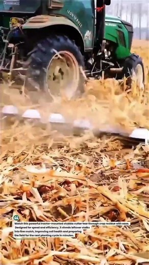 🚜 High-Speed Tractor Stubble Cutter in Action #FarmingTech #AgriTools #TractorLife