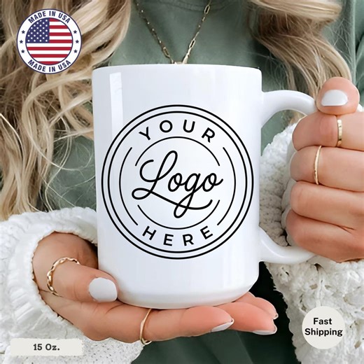 Custom Logo Coffee Mug, Personalized Business Logo Cup, Company Branding Gift, Employee Appreciation Gifts, 15oz 11oz Ceramic Mug, - Etsy