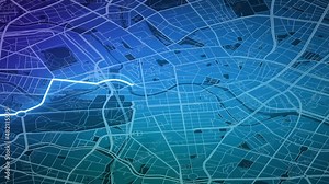 GPS Tracking location in map animation video background