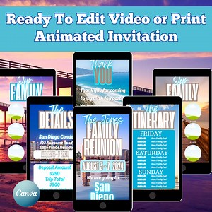 Digital Family Reunion Invitation, Editable Party Invite Template, Mobile Text Evite, Instant Download, Phone Reunion Vacation Invitation - Etsy Canada