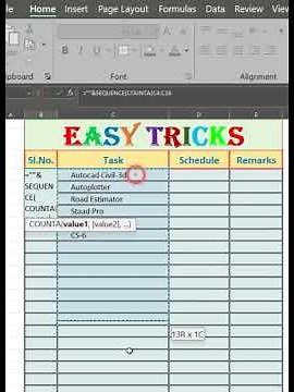 Automatic Serial Numbering on Excel