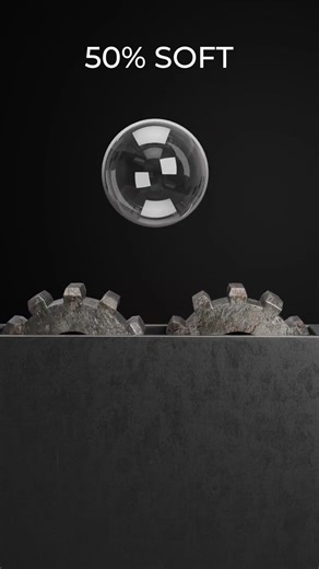 Glass Ball Crushed Between Gears → Softness 0% to 100% 🤯