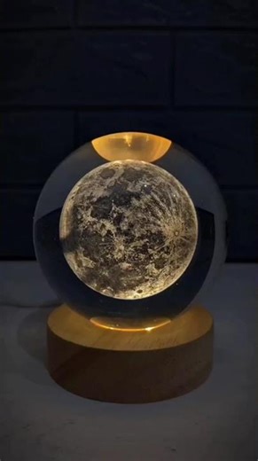 3D Galaxy Crystal Ball LED Night Light 🌌 | Planet Moon Table Lamp for Bedroom Decor | TorreDecor