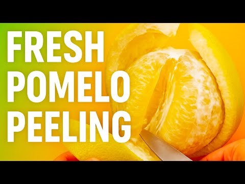 Fresh Pomelo Peeling | Food Stock Video 🍊 Citrus Fruit Cutting