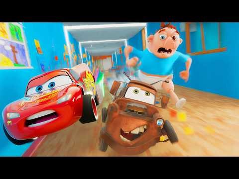 McQueen & Tow Mater ESCAPE TEAM BABY BARRY in Roblox! (OBBY)