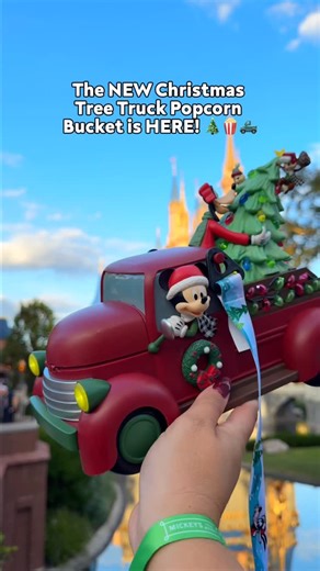 Disney Food Blog on Instagram: "A NEW POPCORN BUCKET is officially here! ‼️ Say hello to the Holiday Christmas Tree Truck bucket!  This bucket features Mickey, Minnie, Goofy, Chip, and Dale inside a truck with a Christmas tree in the bed.  You can find these at various popcorn stands around Magic Kingdom during Mickey’s Very Merry Christmas Party ONLY! Grab it while you can — this one’s bound to go fast! ‍♀️"
