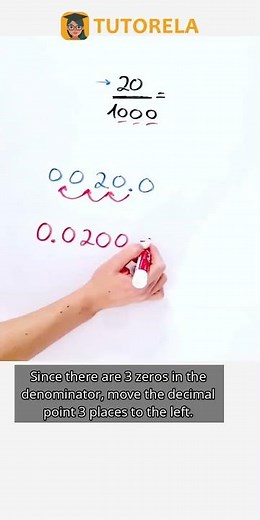 Convert 20/1000 to Decimal: Step-by-Step Guide #Math #DecimalFractions-Basic