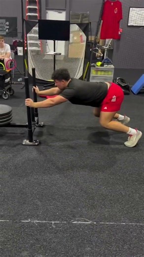 Working some DL first step burst with the med ball and sled.