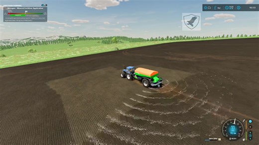 Using #precisionfarming to #fertiliser #spread the #sorghum field! #newhollandpower #amazone #fs22 #ls22