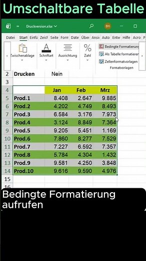 Excel Trick: Eine Zelle schaltet Farbe AN/AUS! 🔥