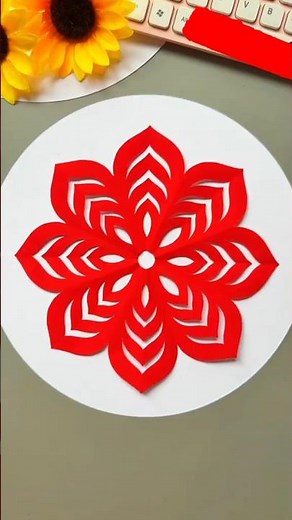 Beautiful Red Paper Flower Design | Easy Handmade Art Idea |#Simple Craft for Decoration