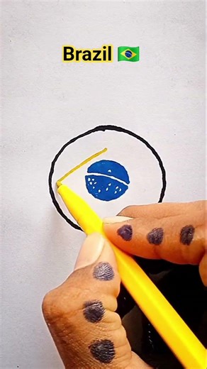 Draw Flag Map of Brazil 🇧🇷 #brazil #flag #drawing #ball