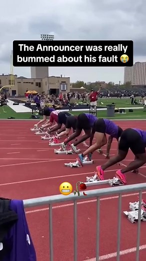 Hearing that click on the track is the worst 😭 (via tarnue_david/ig) #trackandfield #announcer #sports #fail #funny