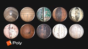 10 Realistic Wood Material Pack - PBR Textures - 3D model by withpoly