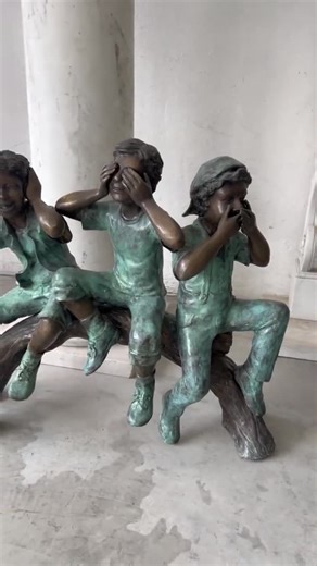 Bronze Garden Statue, Three Wise Boys on Bench, Housewarming Gift - Etsy