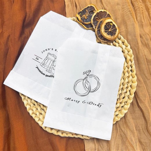 Wedding Cookie Bags,bulk Wedding Paper Bags,personalized Printed Bag,personalized Wedding Favor Bags,donut Bags, Bridal Shower Favors - Etsy