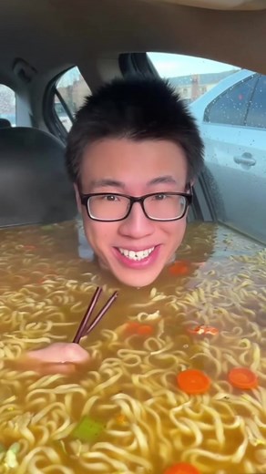 Craziest Car Mukbang: Chicken Noodle Soup Overload!