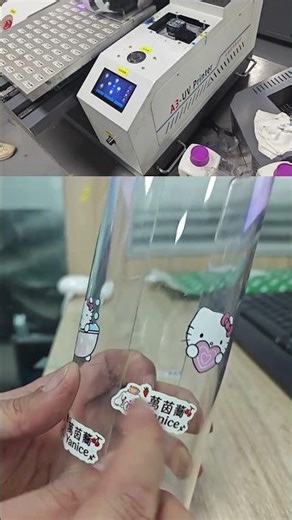 #printer#uvprinter #flatbed uv printer Live Demonstration: Prototyping Crystal Labels and Name