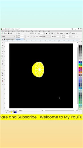 Lemon icon design in CorelDRAW #shortvideo #trending #coreldrawdesigns