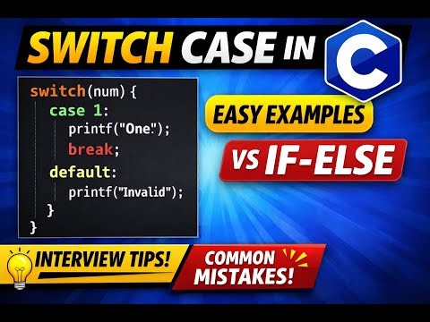 Switch Case Statement in C programming | Syntax, Examples & Interview Tips