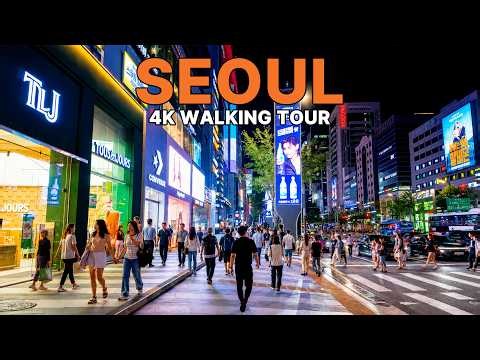 [South Korea] Seoul 4K Walking Tour | Night Walk from Garosu-gil to Gangnam