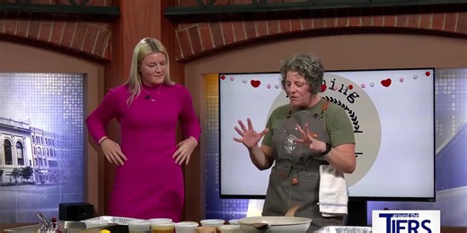 Cooking in the studio with Flaming Bag Catering