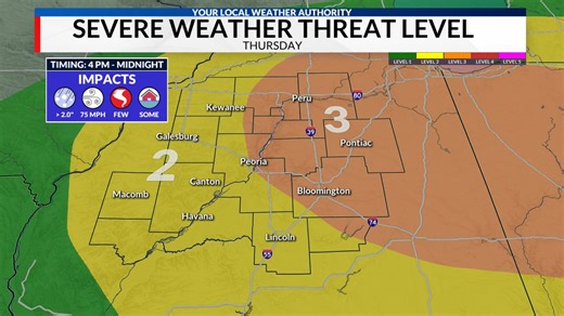Central Illinois faces large hail, damaging winds risk