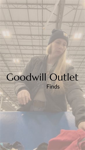 Hailey and Kim on Instagram: "Just a few pieces from the Goodwill Outlet. Feeling rusty after a few weeks off, but got a few good basics! The leather patchwork skirt is my favorite find! #thrifting #goodwill #secondhand #thrift"