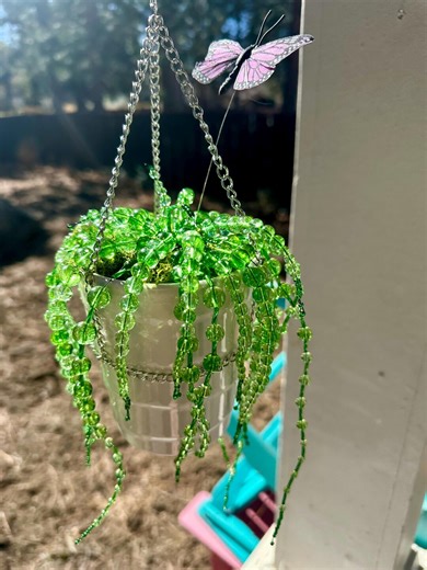 Forever Plant Crystal Glass Beaded Hanging String of Pearls Succulent Suncatcher - Etsy