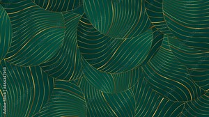 Turquoise abstract motion background with circles and golden wavy pattern. Seamless looping. Video animation Ultra HD 4K 3840x2160