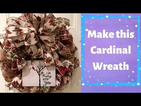How to make a 30 in Ruffle cardinal jute mesh wreath