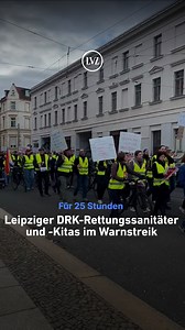 Beschäftige des Deutschen Roten Kreuzes in #Leipzig sind am Mittwoch in einen eintägigen Warnstreik gegangen. Betroffen sind der Rettungsdienst und ein Dutzend Kitas sowie das Frauenhaus. Die Gewerkschaft Verdi fordert für den #Rettungsdienst unter anderem eine Reduzierung der Wochenarbeitszeit von 40 auf 38 Stunden bei vollem Lohnausgleich, höhere Zuschläge für Nachtarbeit und Überstunden sowie mehr Urlaubstage. Außerdem sollen die Jahressonderzahlung und verschiedene Zulagen deutlich steigen. 