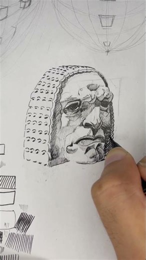 Indian Ink Drawing Study inspired by Adolfo Wildt