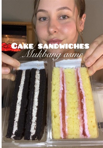 Cake Sandwiches Mukbang ASMR: Pumpkin Cake Recipe