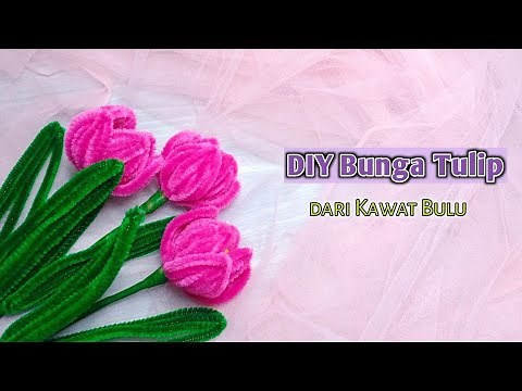 DIY Tutorial - Cara membuat bunga tulip dari kawat bulu | Tanpa lem tembak