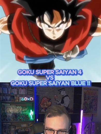 Goku Super Saiyan 4 vs Goku Super Saiyan Blue Showdown