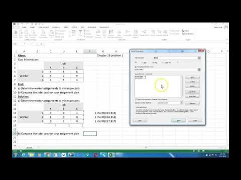 Scheduling using Excel Solver. Please read the description below carefully if you view this video!!
