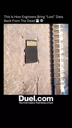 Education || history || technology on Instagram: "Even when an SD card looks completely destroyed, its data isn’t always lost. 💡 . . Every SD card has a hidden memory chip that stores digital information long after the plastic shell or circuits are damaged. Data recovery specialists carefully expose the chip, clean its contact points under a microscope, and then connect it to a specialized reader board that interprets raw binary data directly from the chip itself. . Once the chip is stabilized 