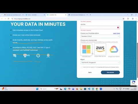Snowflake Account signup and Snowsight Insights